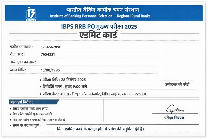 IBPS RRB PO Mains Admit Card 2025 – Latest Update हिंदी में